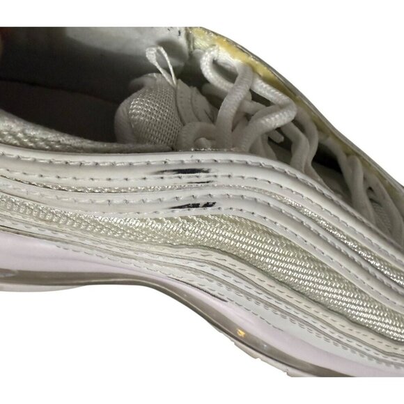 Nike Air Max 97 Women's Sneakers Shoes Size 8Triple White Leather Mesh - Picture 10 of 15